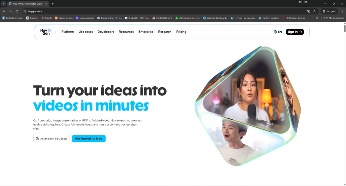 HeyGen homepage